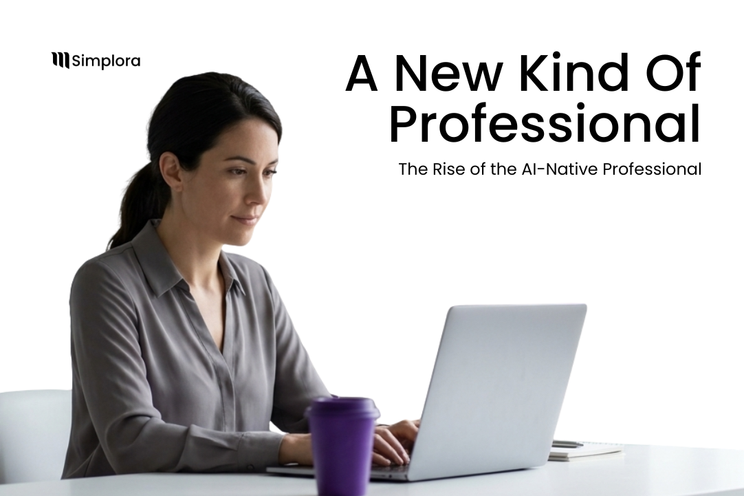 Professional working on a laptop using AI meeting assistant tools, representing the rise of AI-native professionals in modern knowledge work.